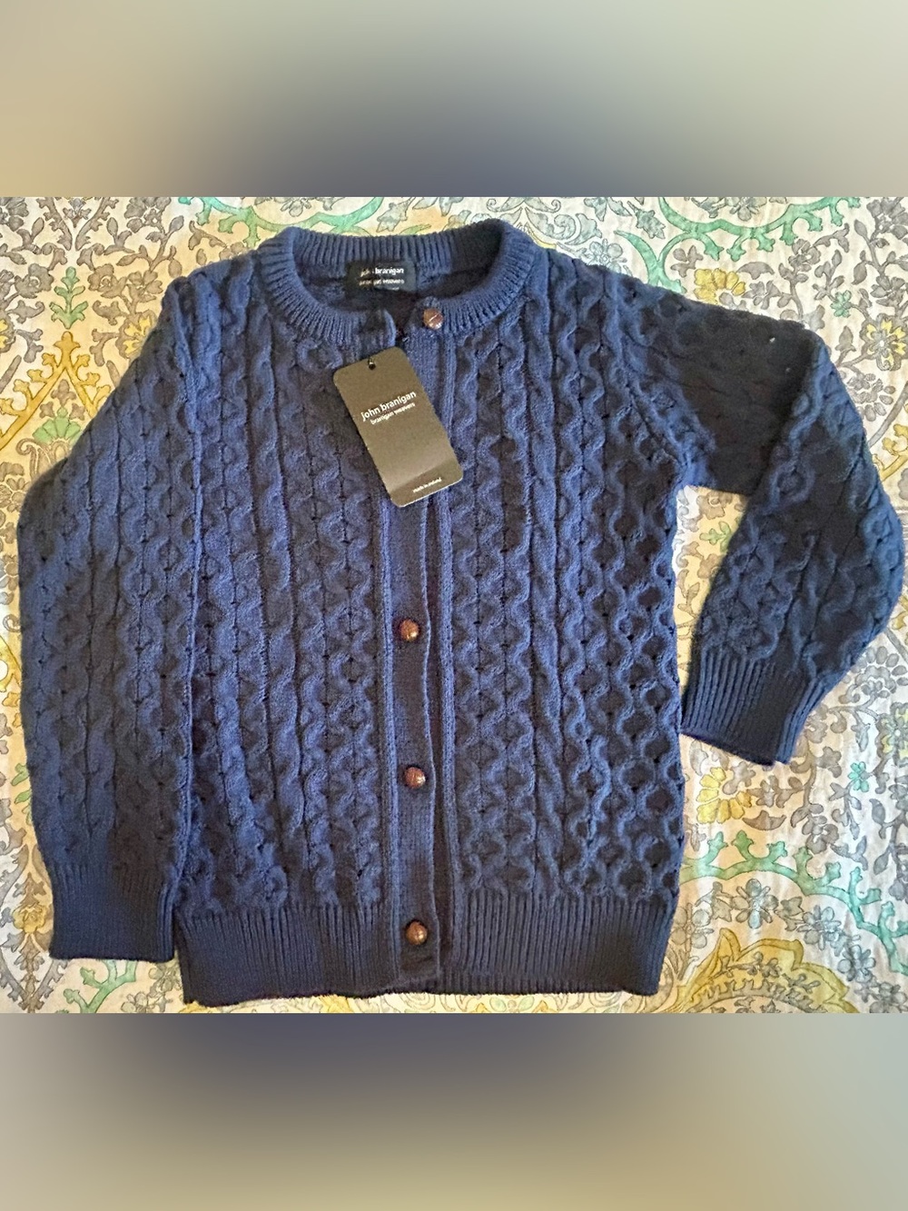 Navy Cable-Knit Youth Sweater